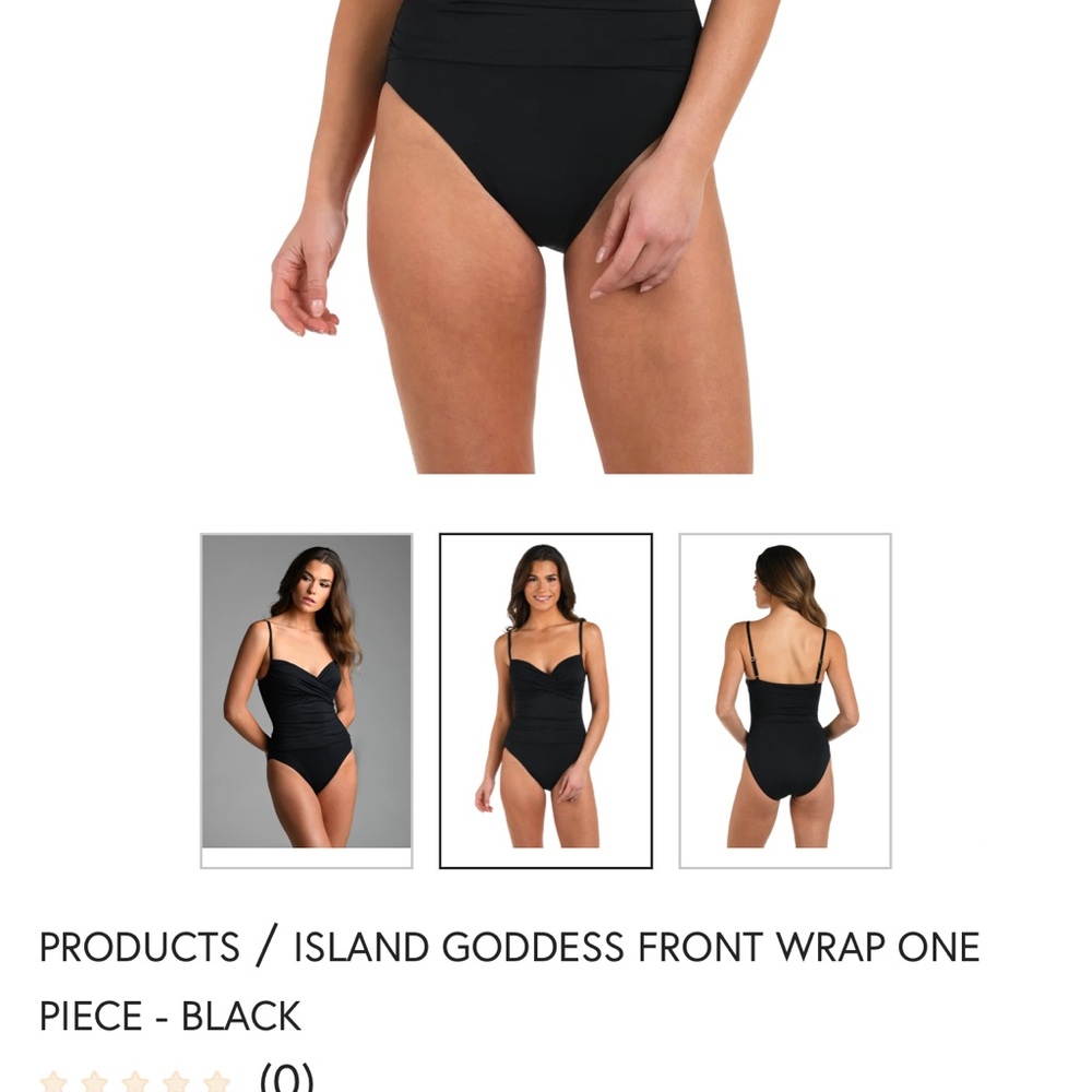 NWT - La Blanca Black Island Goddess Ruched One-Piece Swimsuit